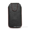 Mobile Phone Pouch, Made of PU Material with Retractable Pull-tab and Hidden Magnetic Flap Closure